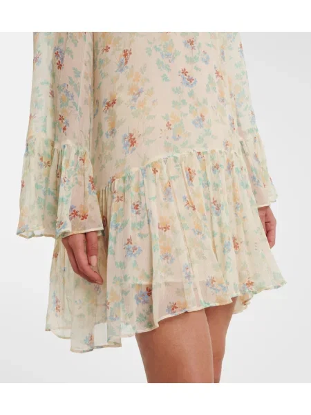 Rochie Ulla Johnson de mătase cu model floral cu volane