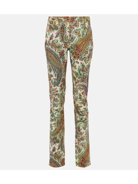 Jeansy Etro z wysoką talią z wzorem paisley