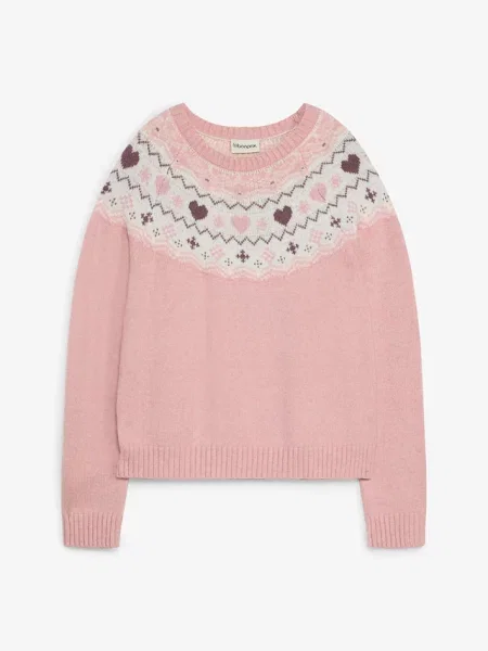 Sweter z grubej dzianiny różowy