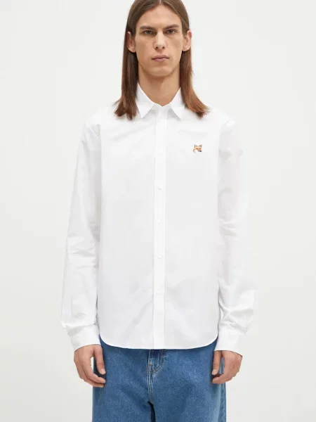Сорочка Maison Kitsuné Fox Head regular класичний комір білий