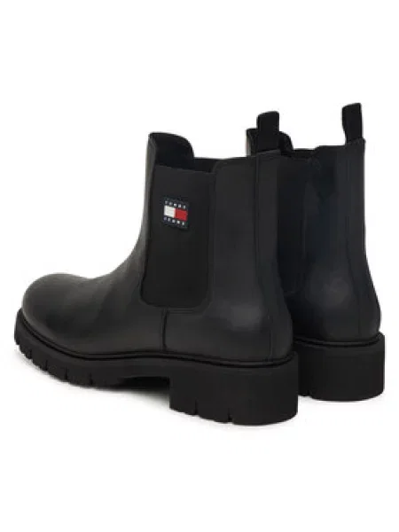 Tommy Jeans Gležnjarji Chelsea Tjw Chelsea Leather Boot črna
