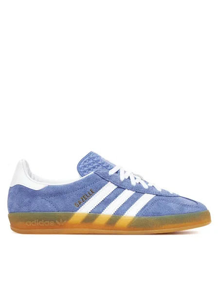 Велурени маратонки adidas Originals Gazelle Indoor W синьо