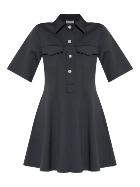 Rochie mini Ganni scurtă de costum negru