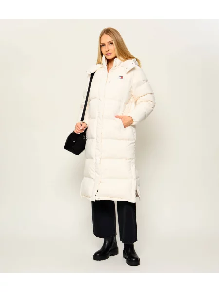 Tommy Jeans Steppelt hosszú kabát Alaska fehér