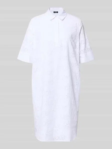 Sukienka koszulowa do kolan z wzorem z logo model Deria' Joop! biała