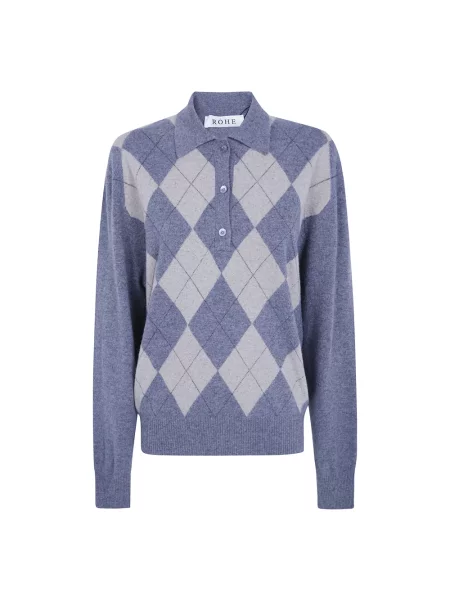 Koszulka polo Róhe z wzorem argyle