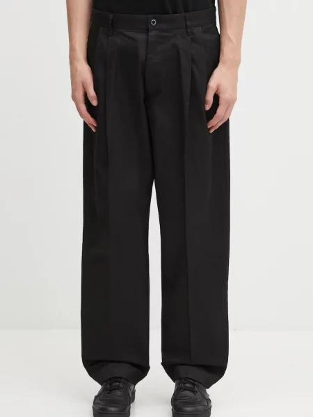 NEIGHBORHOOD pantaloni TWO TUCK drept negru