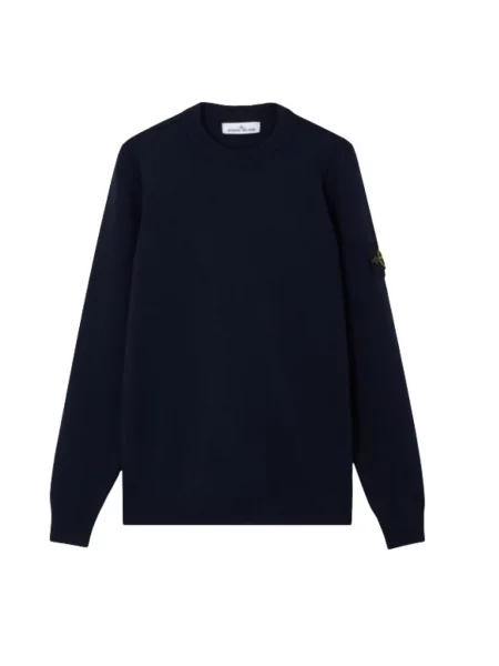 Sweter Stone Island wełniany z kamieniami niebieski