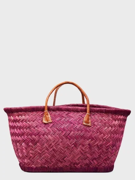 Le Comptoir de la plage Aravola Пляжна сумка Солома бордовий