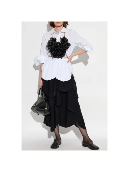 Top Comme Des Garcons skórzany czarny