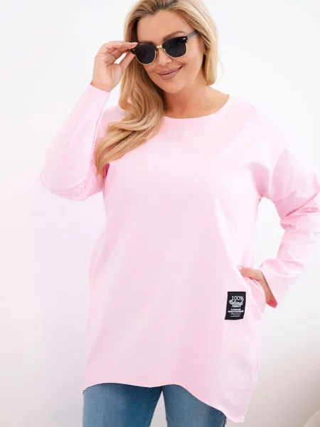 Spate lung bluză Kesi Włoski lungă mari roz