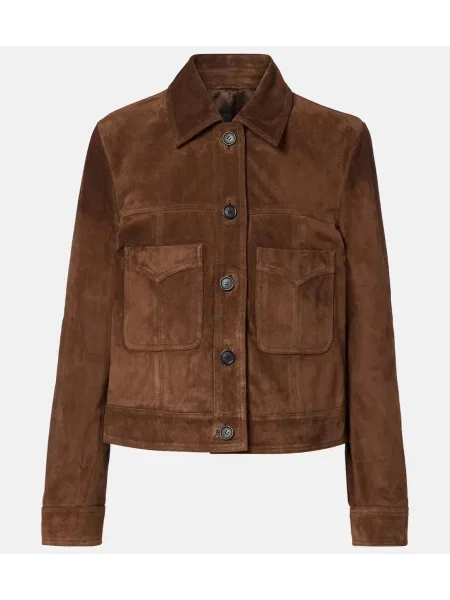 Geacă Nili Lotan din piele de căprioară maro