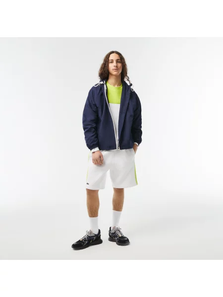 Lacoste Bluza Z Okrągłym Dekoltem Z Blokadą Koloru Regular Fit biała