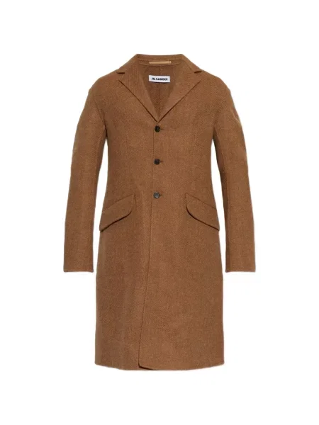 Palton Jil Sander de lână maro