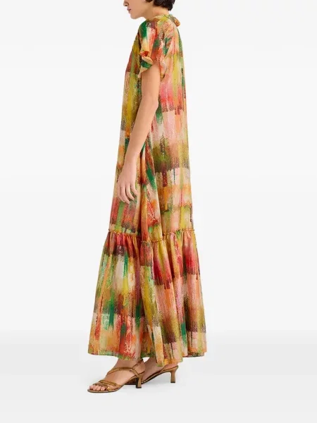 Rochie maxi Momoni cu volane verde