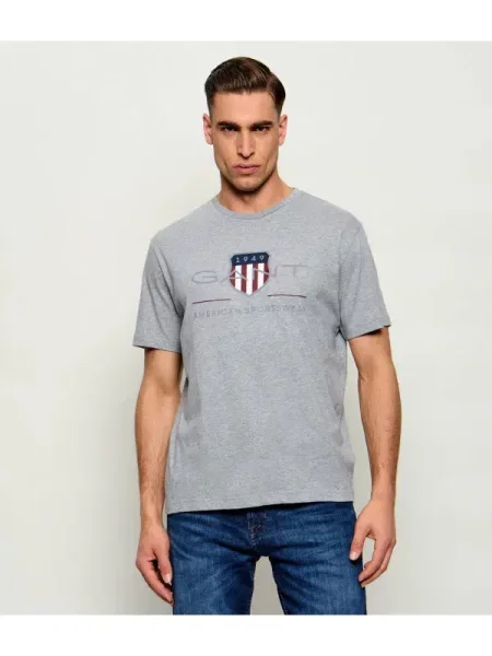 Gant Tricou Reg Archive Shield Ss gri