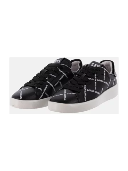 Sneakersy Costume National z logo skórzane czarne