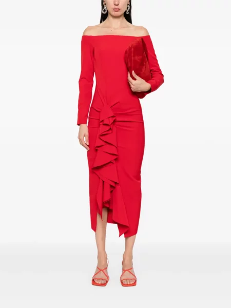 Rochie midi Moos Studio până la genunchi de costum roșu