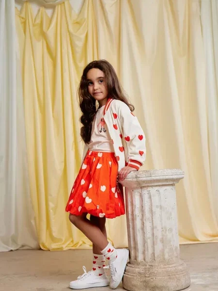Mini Rodini Dětská sukně Hearts oranžová