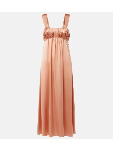 Rochie maxi Chloé din satin de costum roz