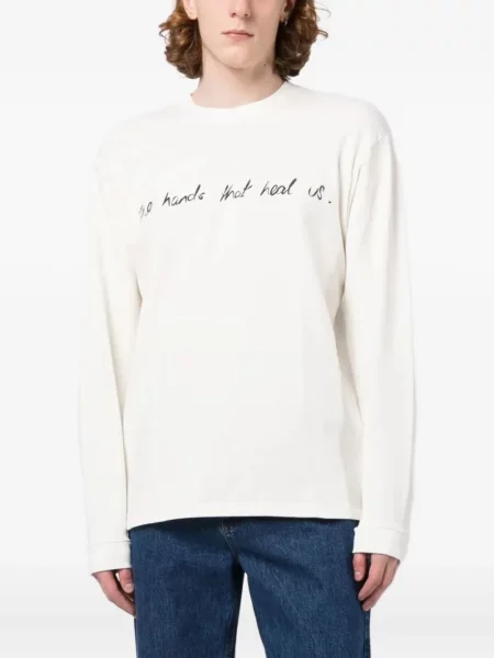 Tricou Bethany Williams cu imagine lung alb