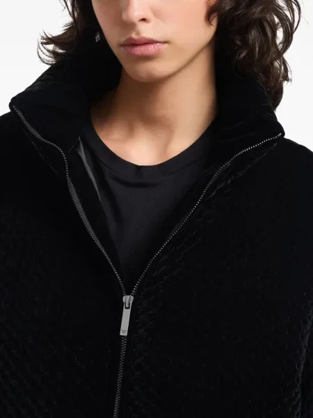 Βελούδινος μπουφάν Emporio Armani μαύρο