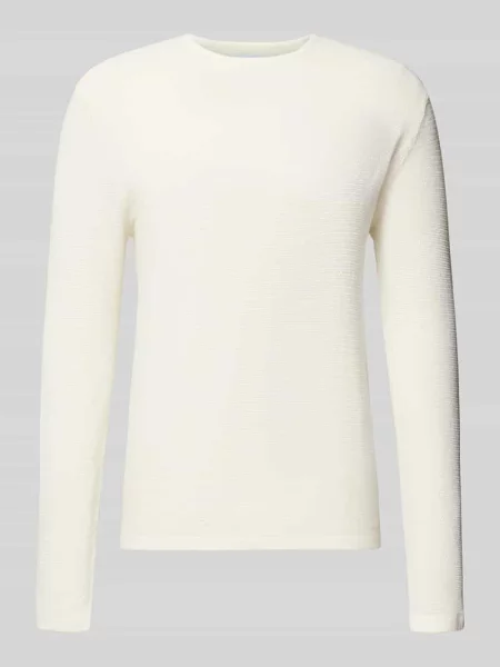 Sweter z dzianiny z okrągłym dekoltem model ‘GEORGE’ Jack & Jones biały