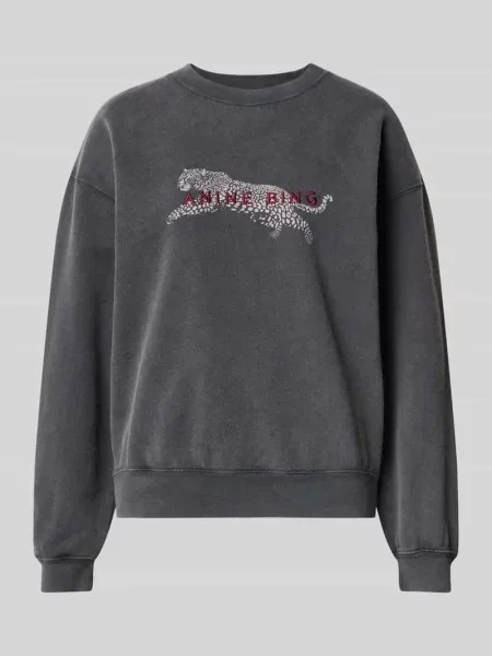 Bluza z nadrukiem z motywem lamparta Anine Bing czarna