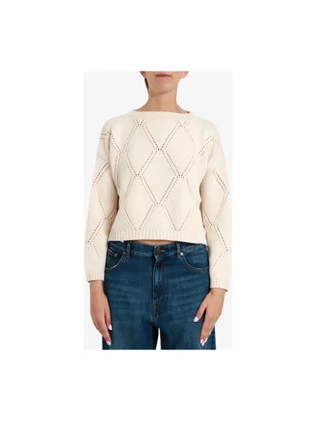 Sweter Max Mara Weekend z nadrukiem biały