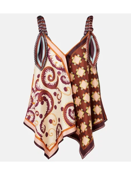 Top Alemais de mătase cu imagine