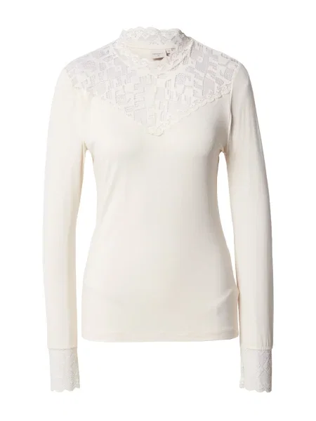 Cream Tricou lână alb