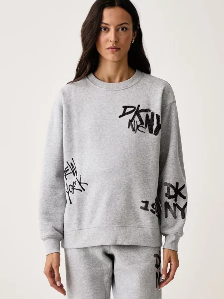 DKNY hanorac pentru femei cu gri
