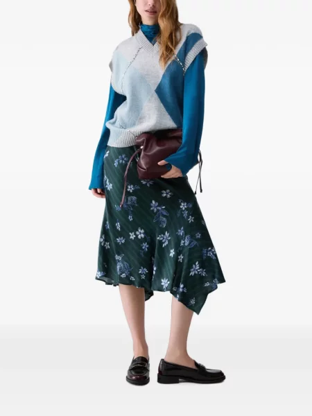 Vestă Liu Jo cu broderie cu model argyle gri