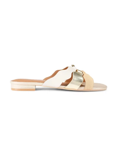Kurt Geiger London natikači z ravnim podplatom usnjeni Sun Wave Flat Sandal