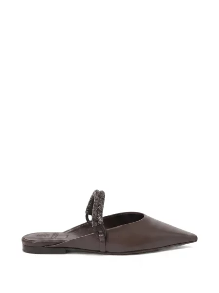 Με τιράντες mules Brunello Cucinelli χωρίς τακούνι περιδέραιο καφέ