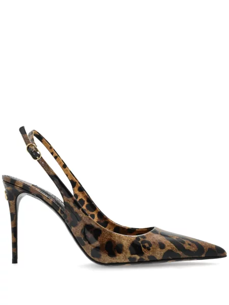 Pantofi cu toc Dolce & Gabbana cu imagine cu model leopard maro