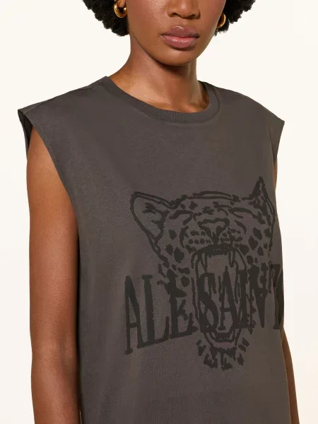 Šaty AllSaints Wild Brooke Dress Washed Grey S šedé