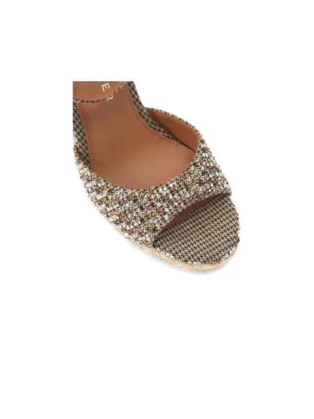 Kurt Geiger London sandały na koturnie Espadrille Wedge beżowe