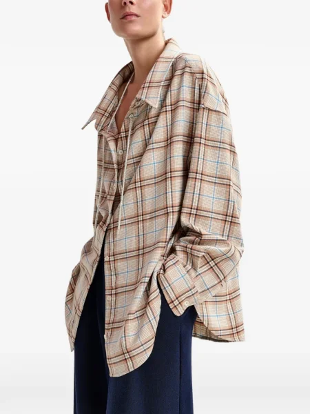 Kryształ górski koszula Essentiel Antwerp w kratkę na ramiączkach