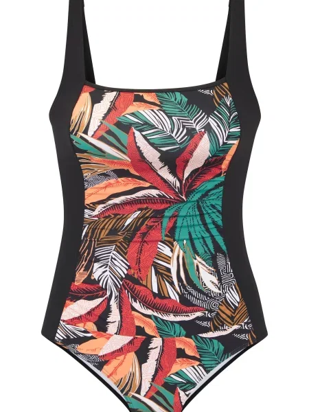 SUNSEEKER Costum de baie întreg verde pin / portocaliu deschis / negru alb