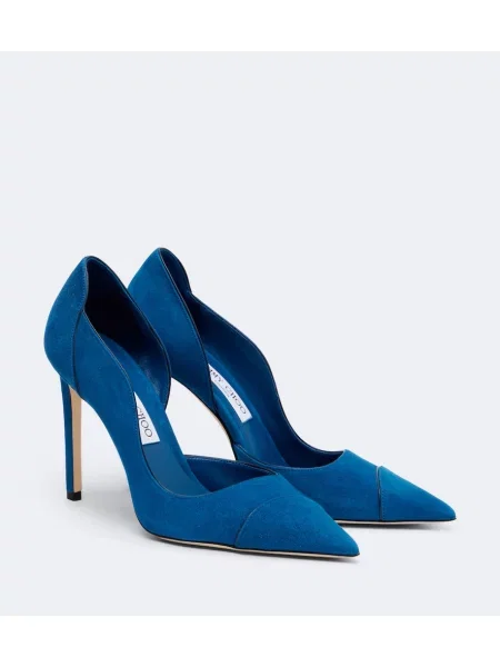 Pantofi cu toc Jimmy Choo din piele de căprioară albastru