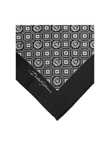 Jedwabna szal Dolce And Gabbana z logo brązowa