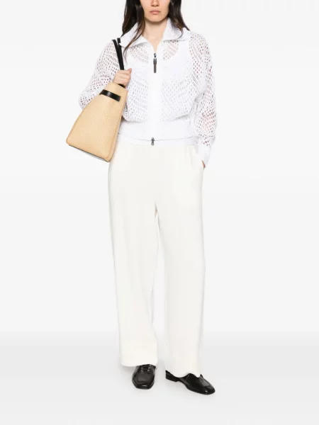Cardigan Brunello Cucinelli cu paiete tricotate alb