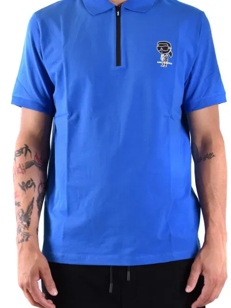 Polo majica Karl Lagerfeld modra