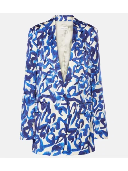 Sacou Dries Van Noten cu imagine albastru