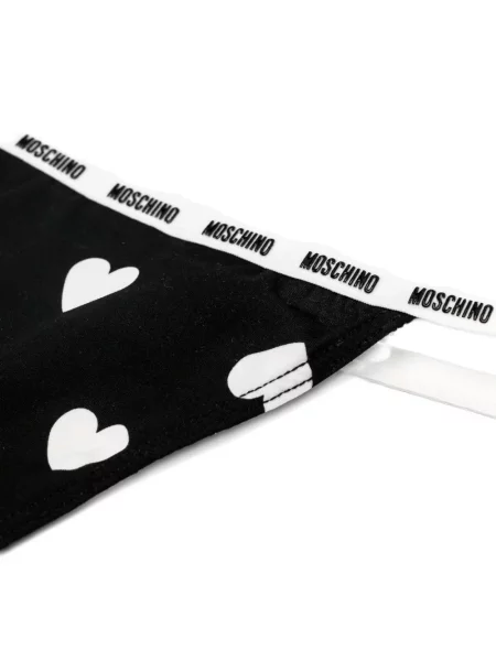 Stringi Moschino z logo czarne