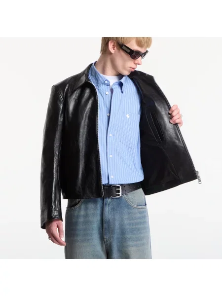 Jachetă OUR LEGACY Mini Jacket Top Dyed Black Leather 54 negru