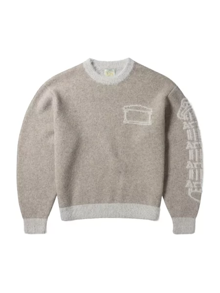 Sweter Aries wełniany szary