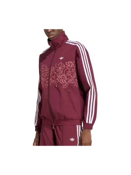 Kurtka Adidas w kwiatki do biegania brązowa