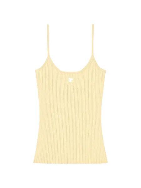 Top Courreges tricotate galben